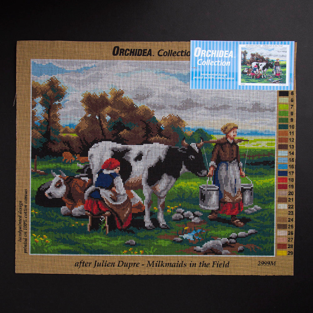 ORCHİDEA 40 x 50 cm Tarladaki Sütçü Kız Baskılı Goblen 2999M